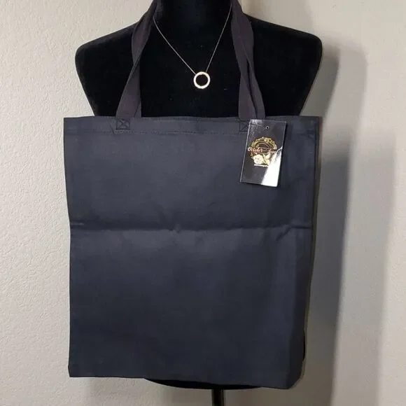 Black Canvas Puppy Dog Tote Bag - Picture 4 of 9